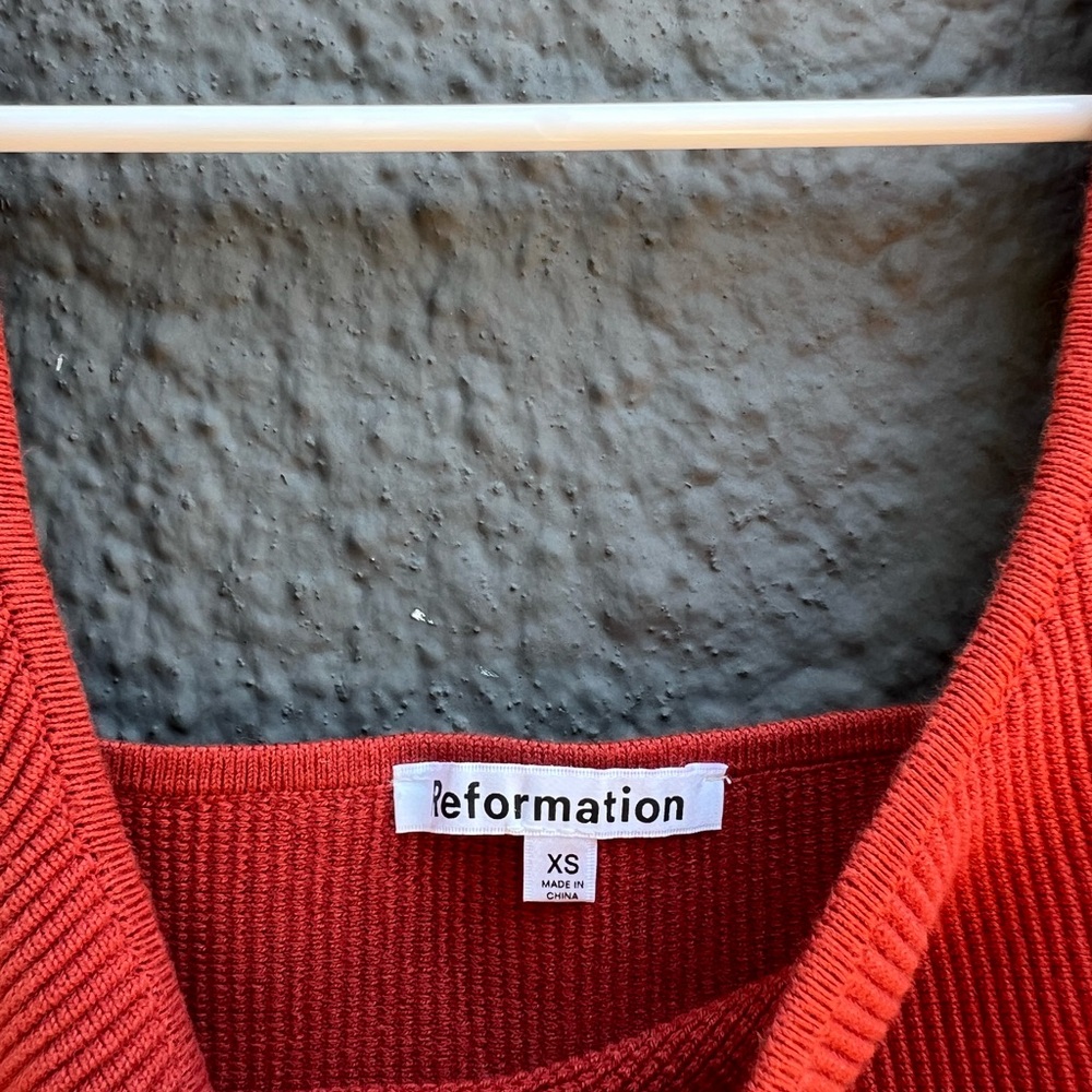 Reformation Rust Ribbed Knit Top - Picture 2 of 3
